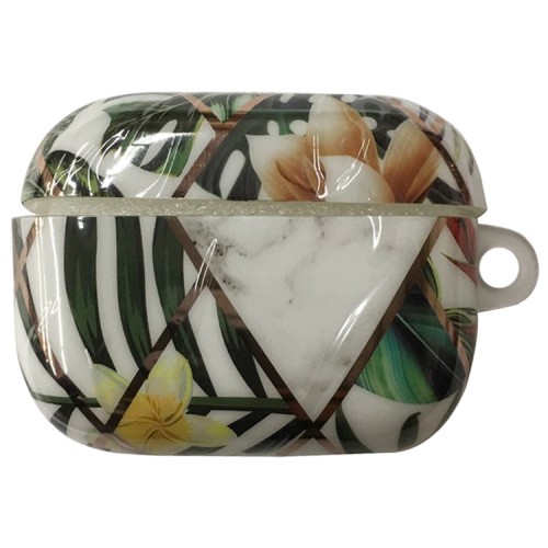 Airpods Pro Image Case Green Flower Marbling
